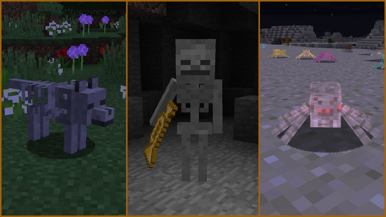 Information about SpookyJam: 2017. Left: SpookyCraft, Center:Trumpet Skeleton, Right:Nightmares